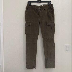 Free People Button Corduroy Cargo Pants Size 28 Brown
